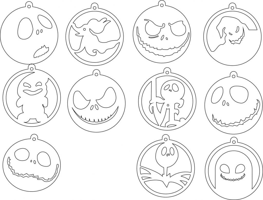 Esferas de halloween — vector para corte CNC