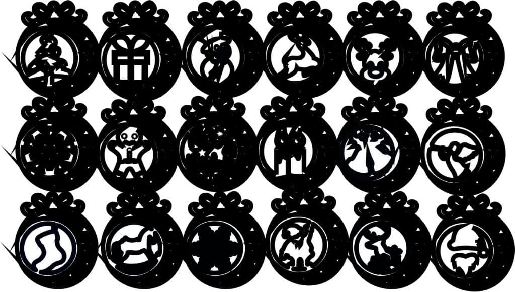 Esferas clásicas navideñas 2 — vector para corte CNC