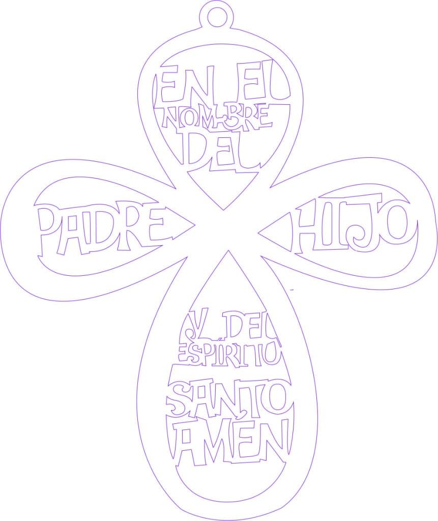 Colgante de cruz — vector para corte CNC