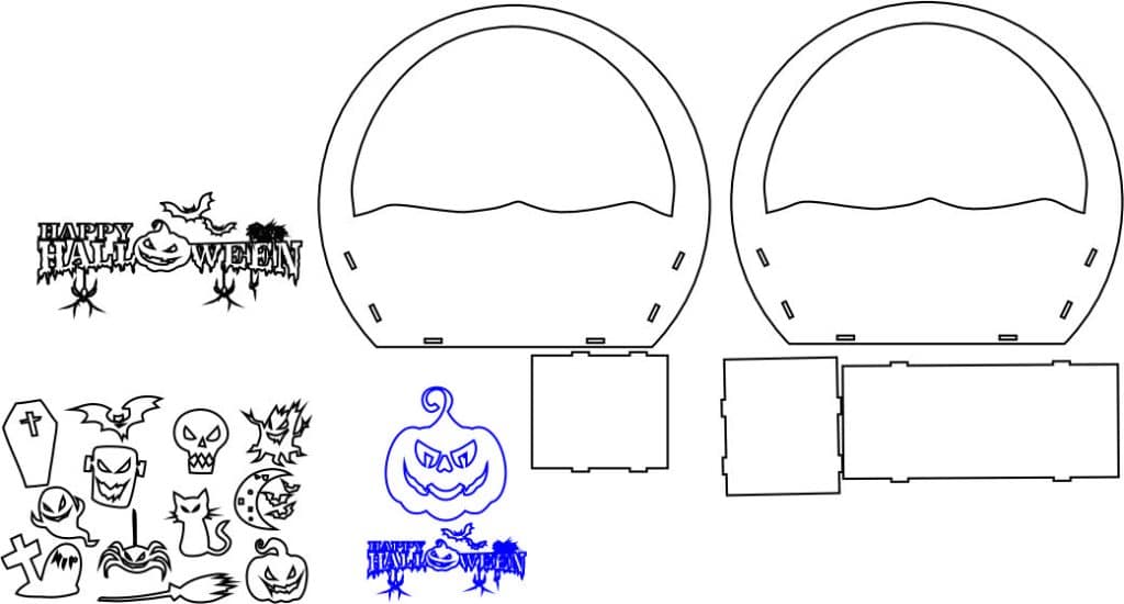 Canasta para halloween — vector para corte CNC