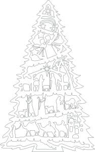 Nacimiento en pino navideño