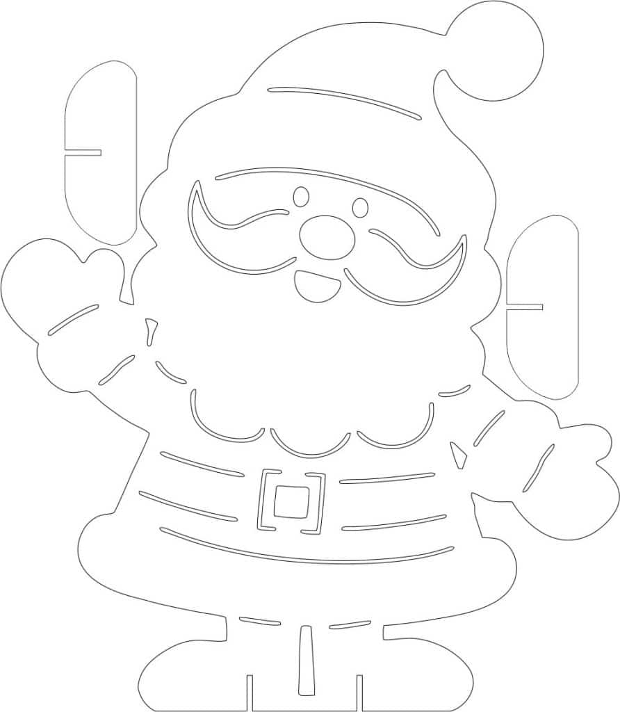 Imagen de Santa Claus — vector para corte CNC