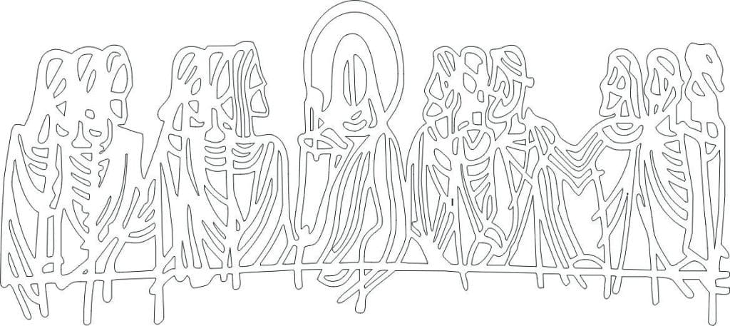 Última Cena minimalista — vector para corte CNC