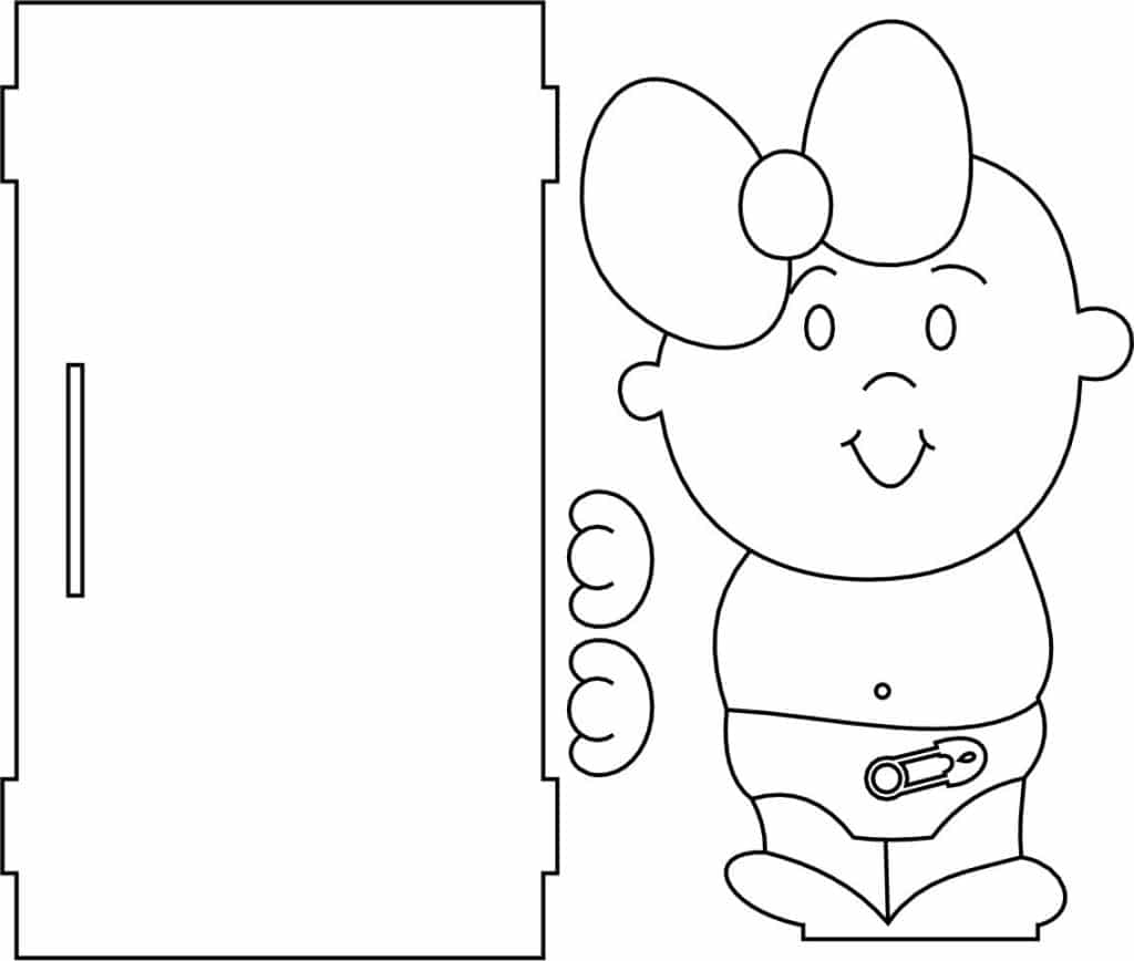 Centro de mesa «Bebé» — vector para corte CNC