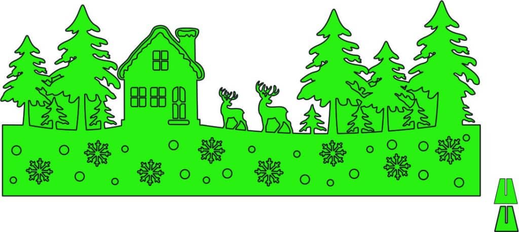 Bosque invernal — vector para corte CNC