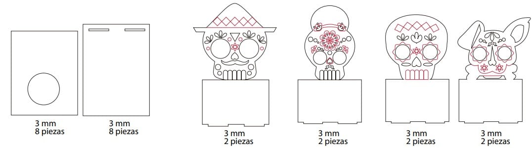 Portavelas de calaveras