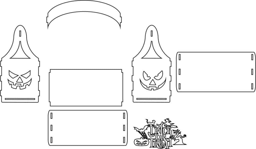 Canasta «Dulce o truco» — vector para corte CNC