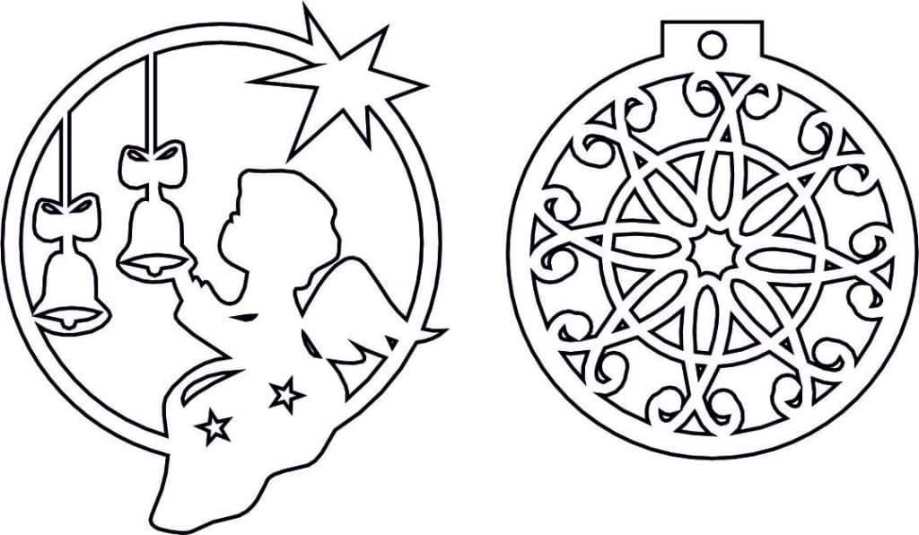 Par de esferas navideñas 2 — vector para corte CNC