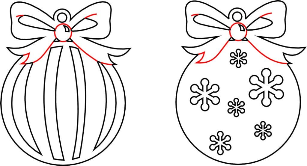 Par de esferas navideñas 3 — vector para corte CNC