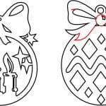 Par de esferas navideñas 4 - Vector descarganle para corte CNC y grabado laser gratis | Stanser