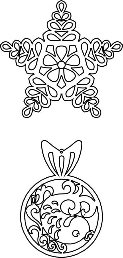 Par de esferas navideñas 9 — vector para corte CNC