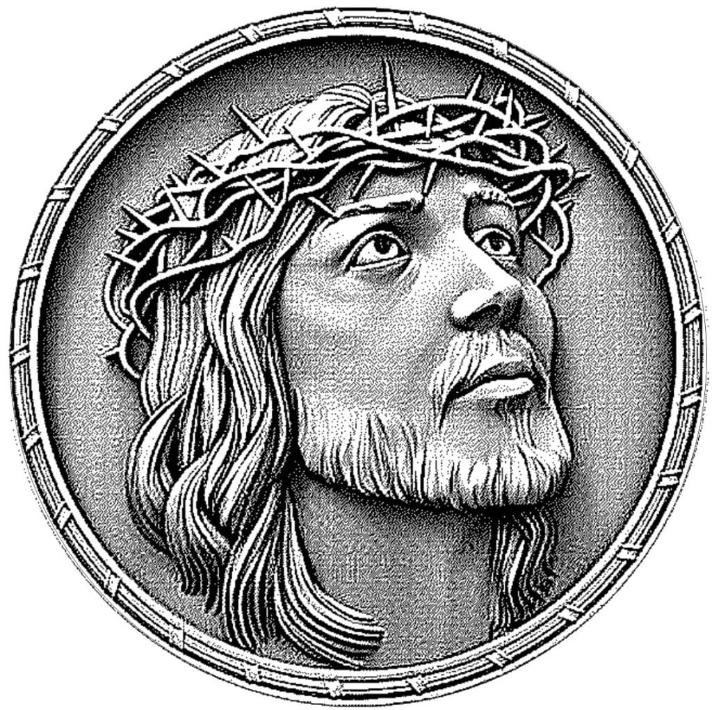 Medallón «Jesús» — vector para corte CNC