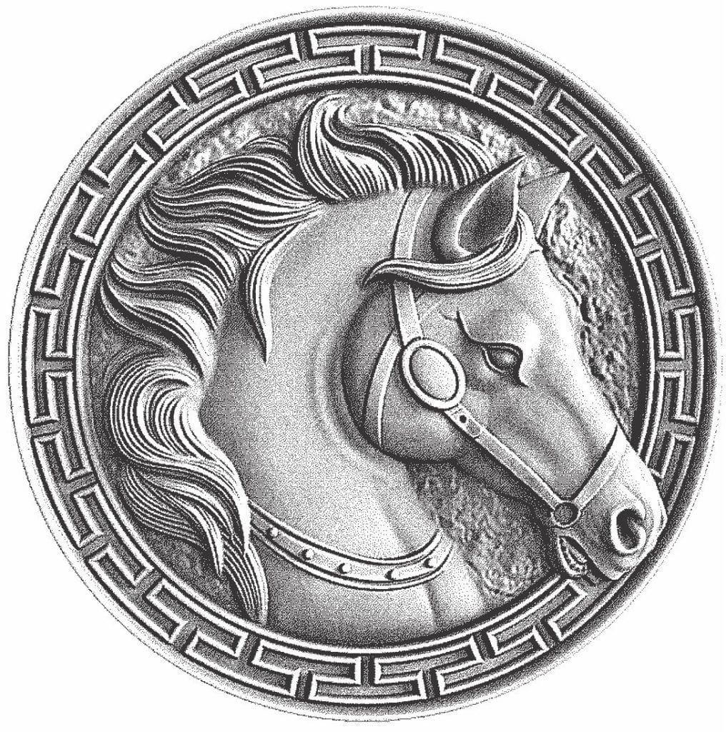 Medallón de caballo — vector para corte CNC