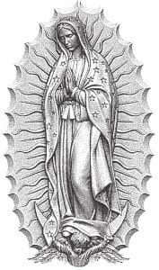 Grabado de Virgen de Guadalupe