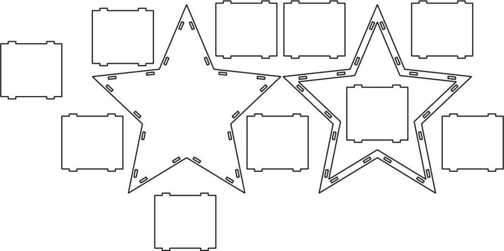 Caja de estrella — vector para corte CNC