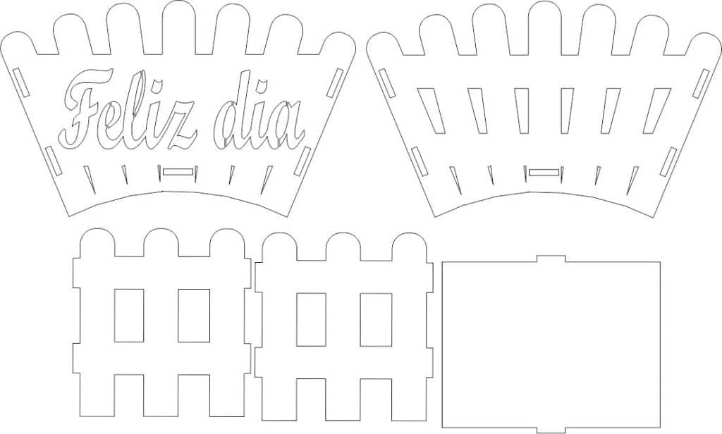 Caja jardinera «Feliz día» — vector para corte CNC