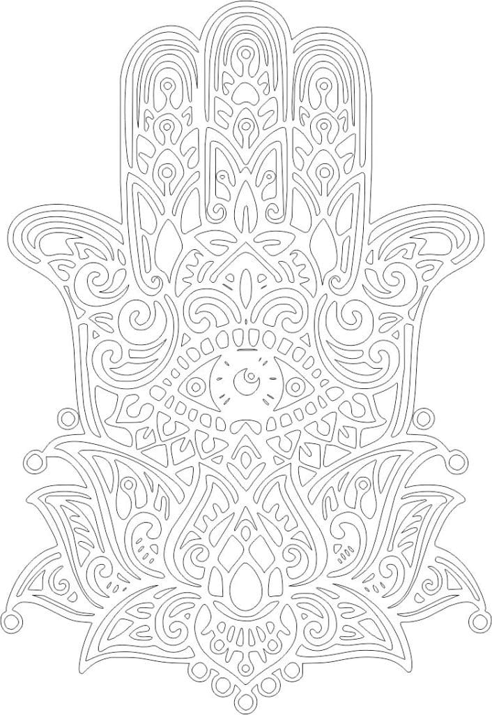 Mano de Fátima — vector para corte CNC