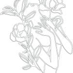 Silueta entre flores - Vector descarganle para corte CNC y grabado laser gratis | Stanser