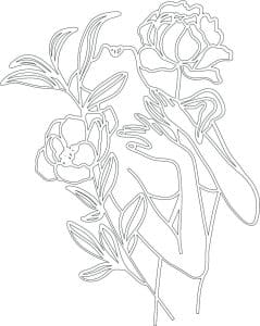 Silueta entre flores