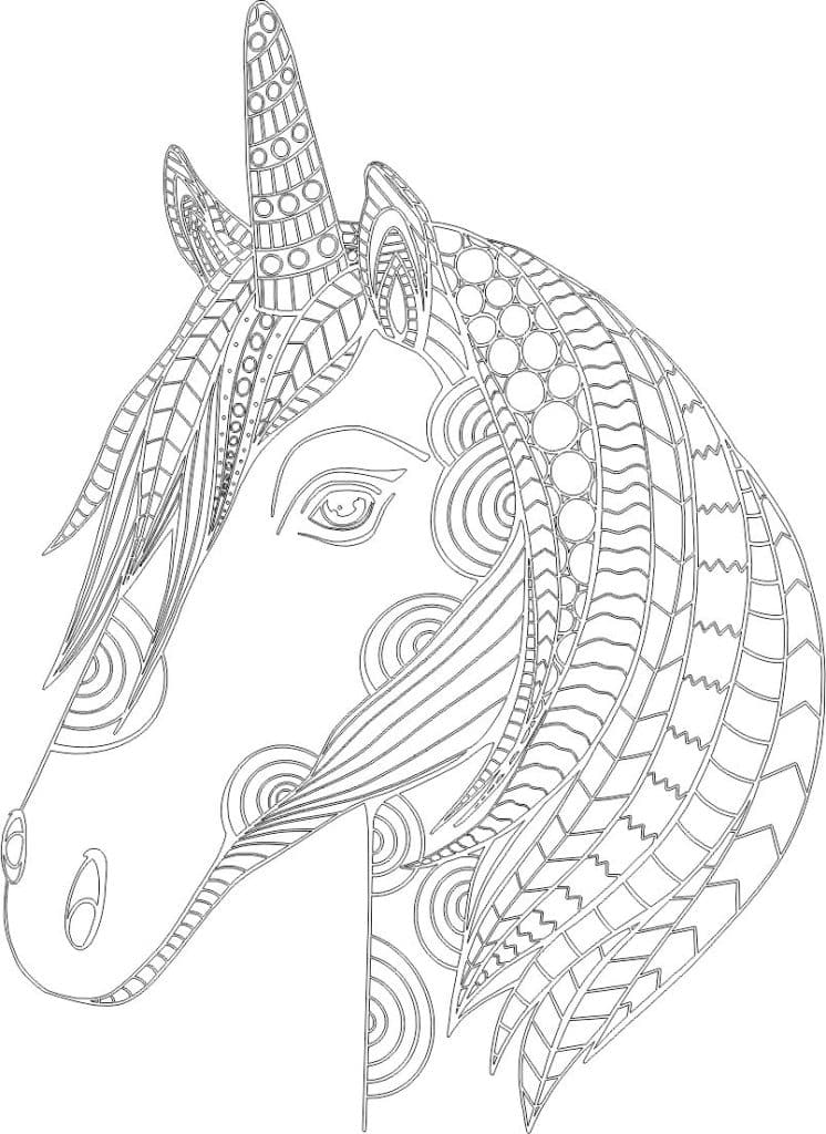 Cabeza de unicornio — vector para corte CNC