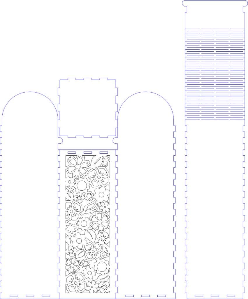 Caja vinera 5 — vector para corte CNC