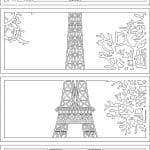 Set vertical de cuadros "Eiffel" - Vector SVG DXF para CNC Router y Laser CO2 - Descargable gratis | Stanser