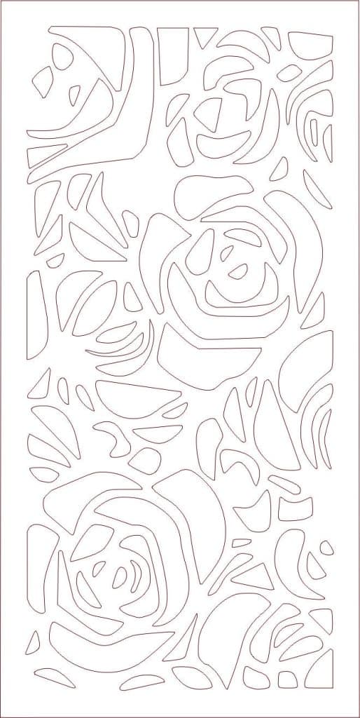 Celosía de rosas — vector para corte CNC