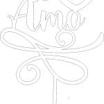 Cake topper "Te amo" - Vector descarganle para corte CNC y grabado laser gratis | Stanser