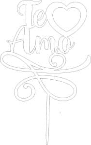 Cake topper «Te amo»