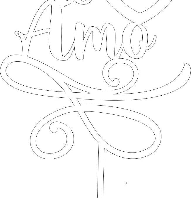 Cake topper «Te amo»