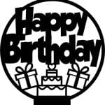 Cake topper "Happy birthday" - Vector descarganle para corte CNC y grabado laser gratis | Stanser