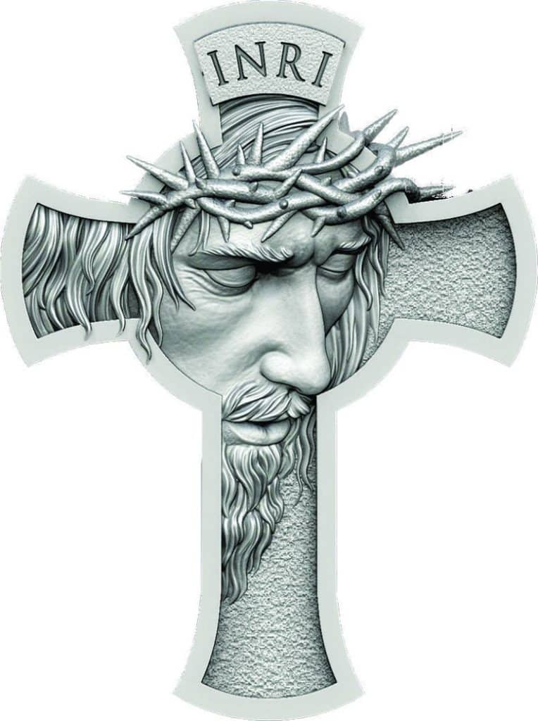 Cruz con corona de espinas — vector para corte CNC