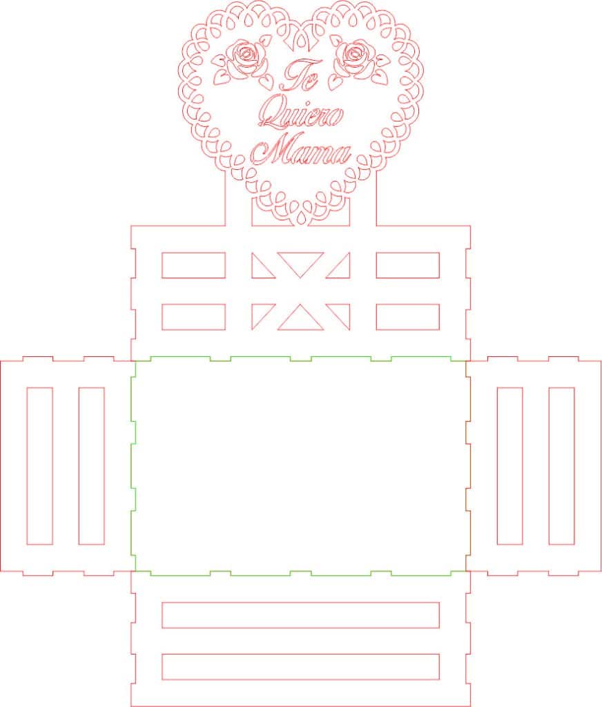 Caja «Te quiero mamá» — vector para corte CNC