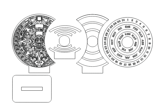 VECTOR CNC Calendario Azteca perpetuo para escritorio