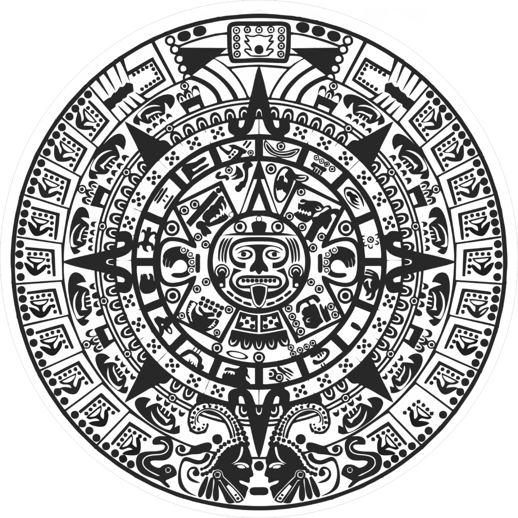 Calendario Azteca — vector para corte CNC