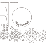 VECTOR GRATIS PARA CNC ÁRBOL CON COPOS DE NIEVE