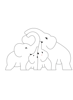 Te compartimos un vector descargable para reproducir una familia de 3 elefantes.