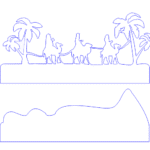 Paisaje con Reyes Magos - Vector descarganle para corte CNC y grabado laser gratis | Stanser