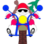 Santa Claus en moto - Vector descarganle para corte CNC y grabado laser gratis | Stanser