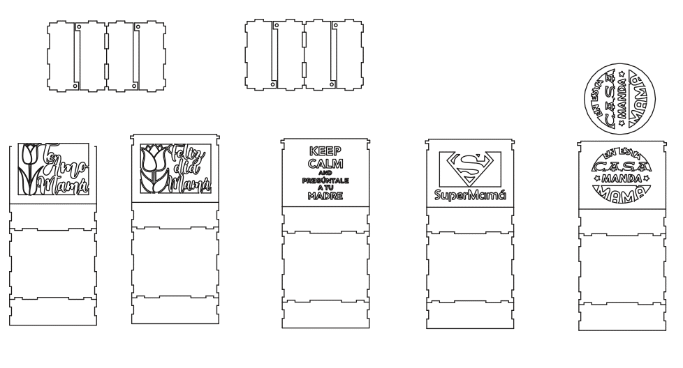 Te compartimos un vector descargable para reproducir una caja de MDF para regalo del día de las madres.