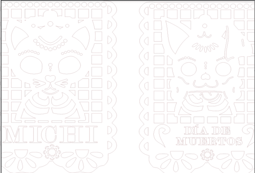 Papel picado: Gato y perro — vector para corte CNC