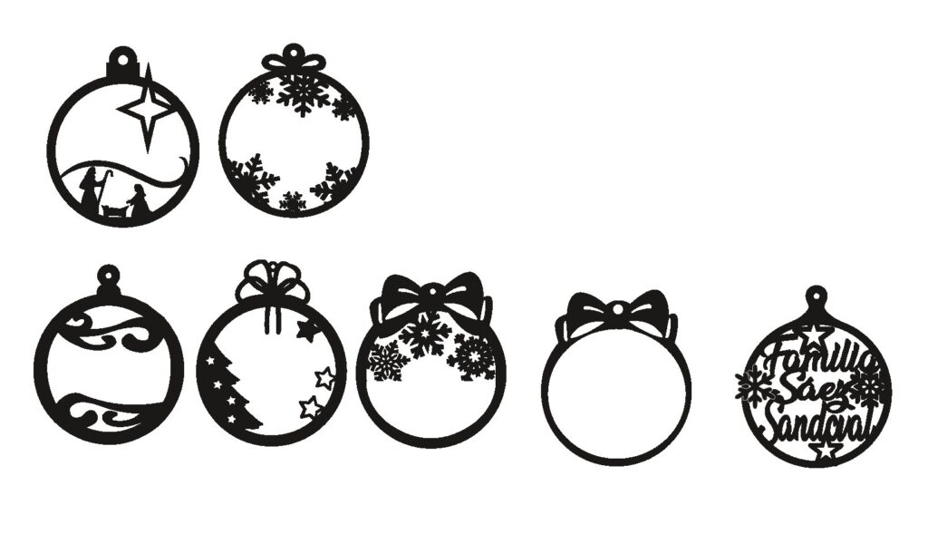 Esferas navideñas redondas — vector para corte CNC