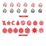 Esferas navideñas de copos de nieve y buenos deseos - Vector descarganle para corte CNC y grabado laser gratis | Stanser