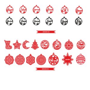 Esferas navideñas de copos de nieve y buenos deseos