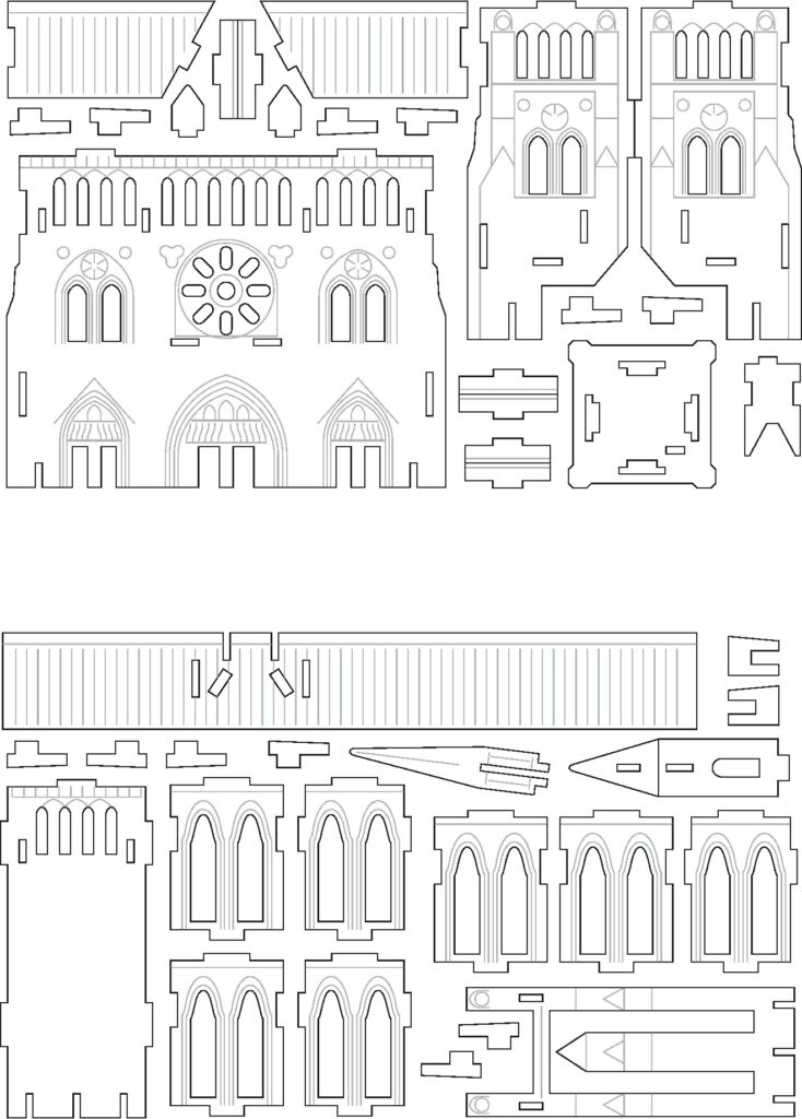 Notre Dame armable — vector para corte CNC