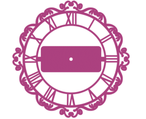 Reloj de pared circular con números romanos