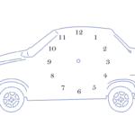 Vector descargable para reproducir un reloj con forma de auto. Utiliza máquina de corte CNC para la realización de este proyecto.
