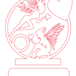 vector descargable para reproducir un reloj con decoración de haditas. Utiliza máquina de corte CNC para la realización de este proyecto.