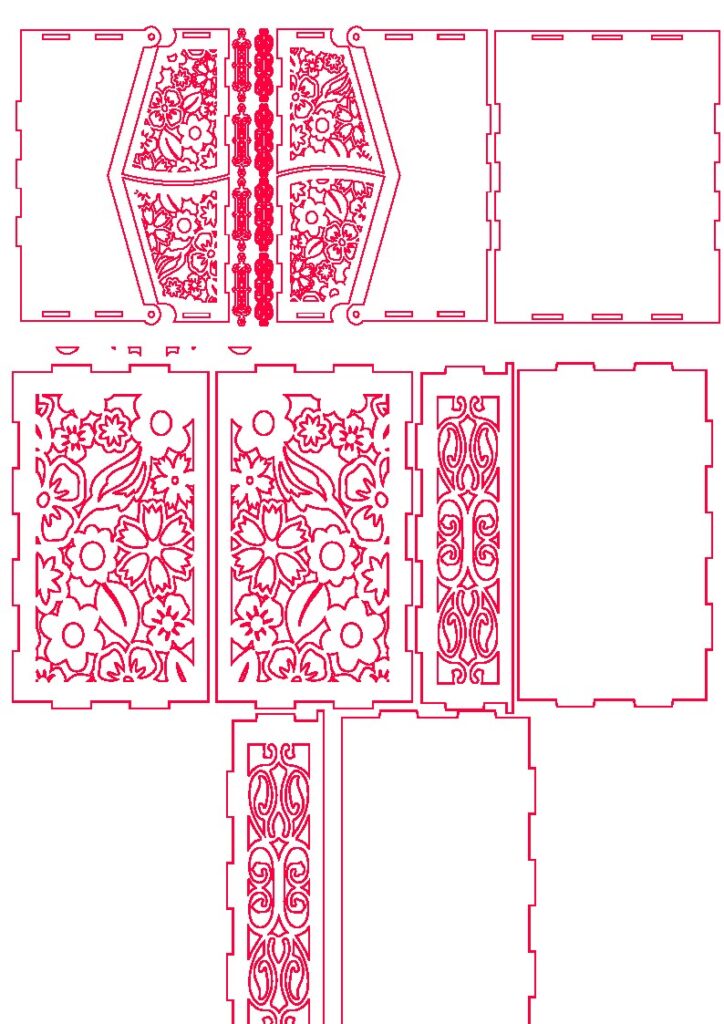 Caja floral — vector para corte CNC