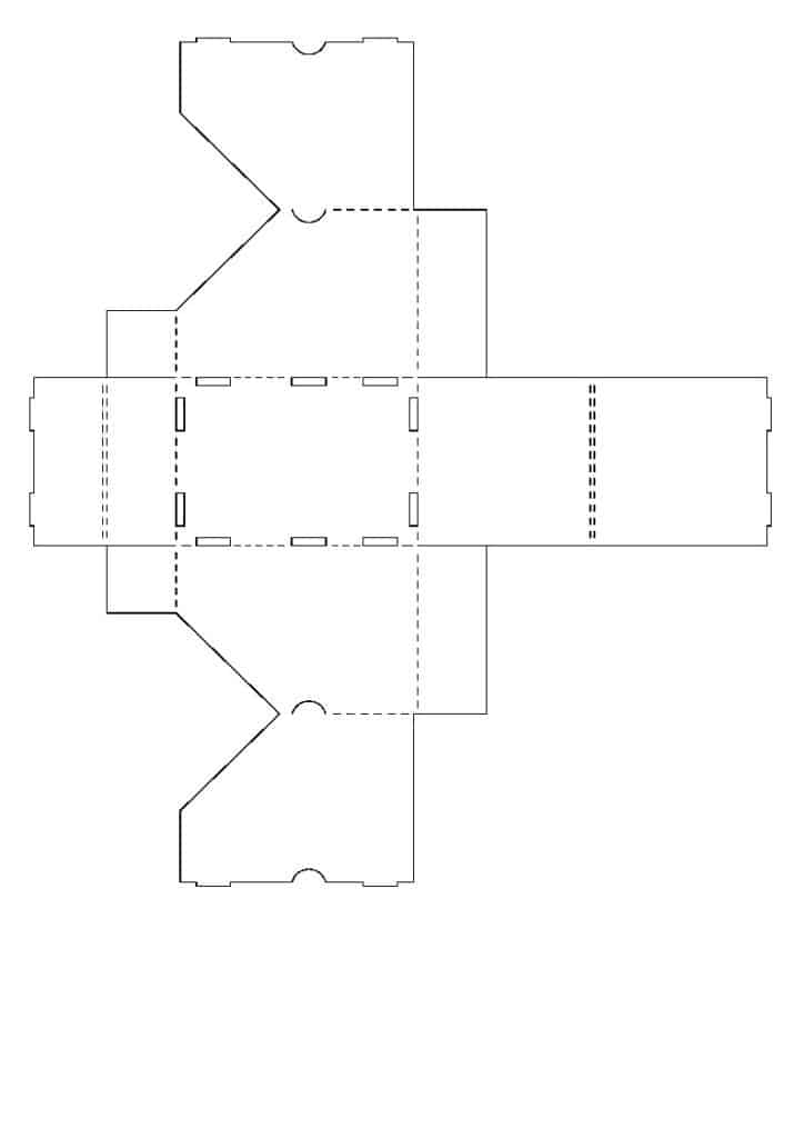 Caja de cartón apilable — vector para corte CNC